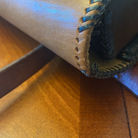 Vintage Hand Tooled Leather Purse Iron Cross - Picture 7 of 12